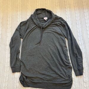 Isabel Maternity by Ingrid & Isabel Charcoal Cowlneck long sleeve shirt - Large